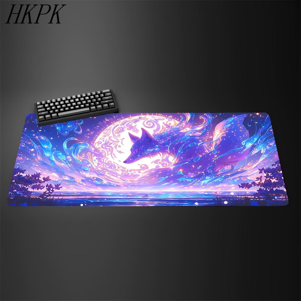 Large Cute Anime Pink Fox Desk Mat Mouse Pad Gaming Gamer Speed Table Mat Office Accessories Keyboard Laptop NonSlip Mousepad