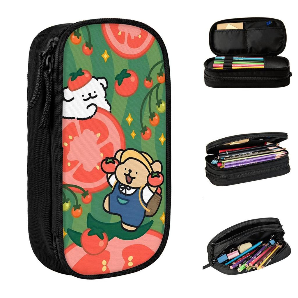 Fun Maltese Tomato Pencil Cases Pencilcases Pen for Girls Boys Big Capacity Bag Students School Zipper Accessories
