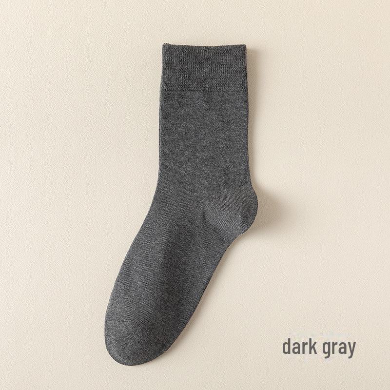 Мужские носки средней длины из длинноволокнистого хлопка – дышащие, впитывающие пот, дезодорирующие, чесаный хлопок для классического делового стиля