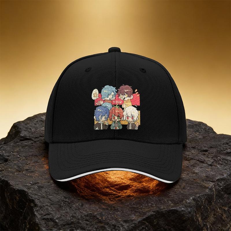 Cute Anime Hat for 5 People, Unisex Printed Baseball Cap Sandwich Duckbill Cap Sports Hat Suitable for Daily Commute And Travel