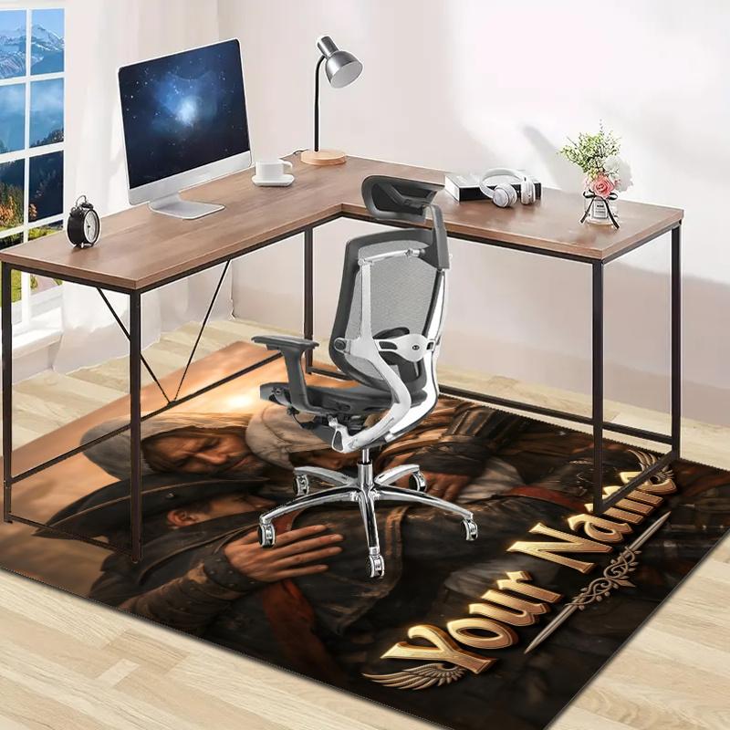 Assassin's Creed Design Area Rug Personalized Name- Non-Slip, Soft & Cozy Floor Mat for Living Room, Office - Indoor/Outdoor Carpet