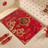 New Year Door Mat Snake Year Door Mat Festive Entryway Water Absorbent Non-slip Foot Mat Entry Door Red Carpet
