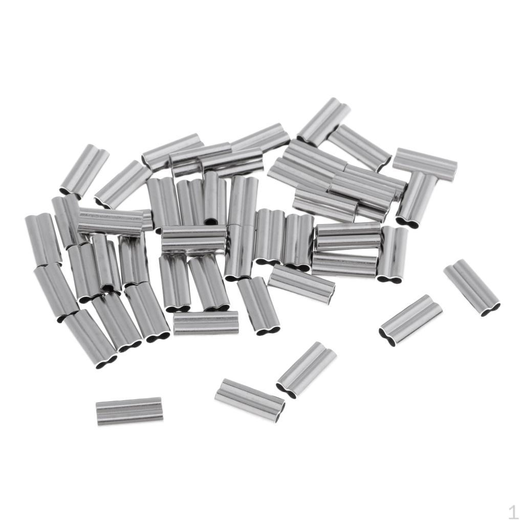 50 шт., рыболовные двуствольные обжимные рукава, аксессуары для карпа — модель 1