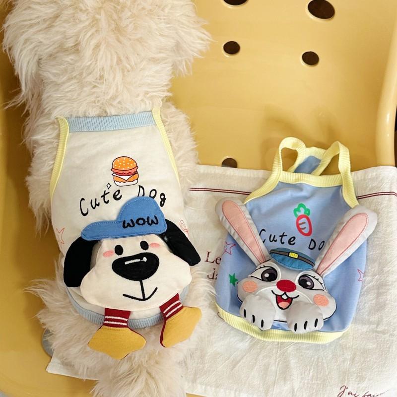 Lightweight Dog Dress With 3D Cartoon Character Applique Small Breeds Like Teddy Poodle Chihuahua