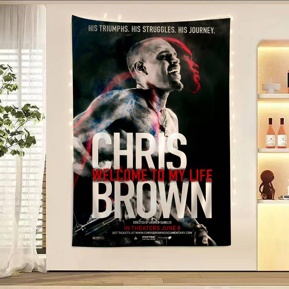 Chris Brown Different Styles Classic Movie Hanging Bohemian Tapestry Bohemian Wall Tapestries Mandala Kawaii Room Decor