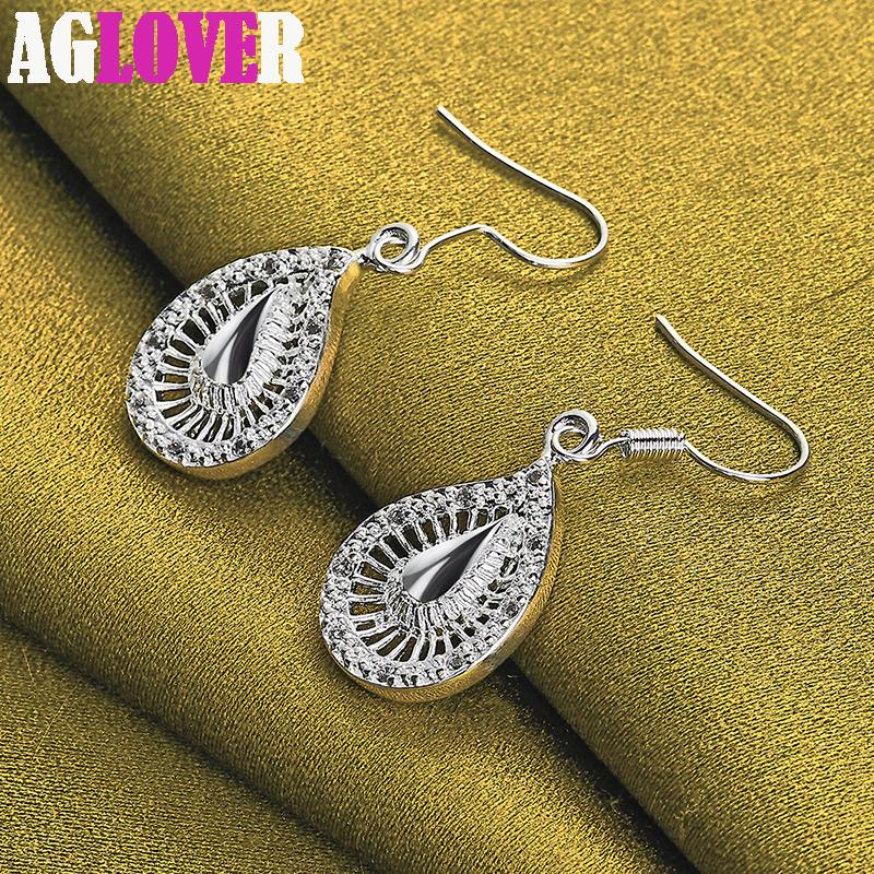 Ювелирные изделия из сережек-капель из стерлингового серебра 925 пробы с каплями воды