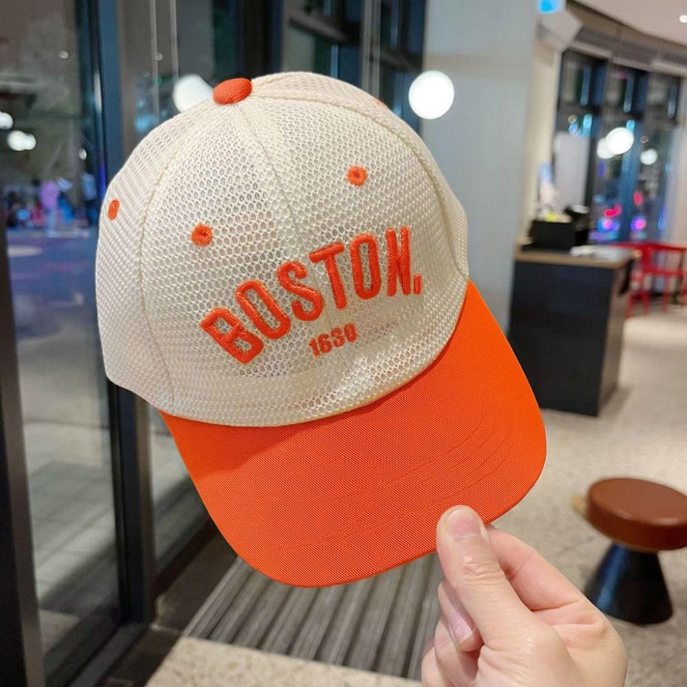Дышащая сетчатая бейсболка с вышивкой букв, уличные солнцезащитные шляпы для маленьких мальчиков и девочек