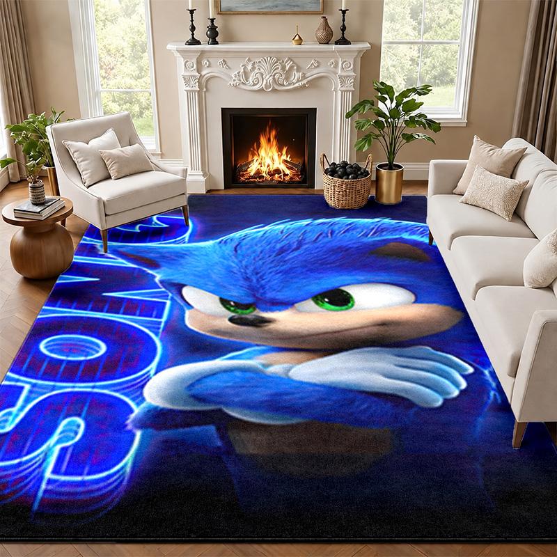 Sonic Carpet Door Mat for Living Room or Bedroom Protective Mat Under Chair Office Decoration Christmas Gift Birthday Present
