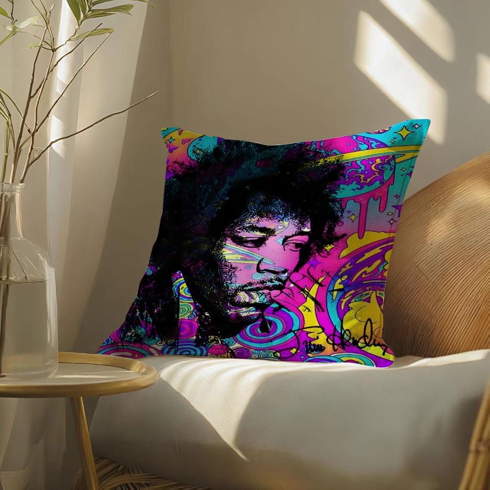 Singerj-Jimih-Hendrix Pillow Case Pillowcase, Double-Sided Printed, Sofa Cushion, Bedroom Headboard
