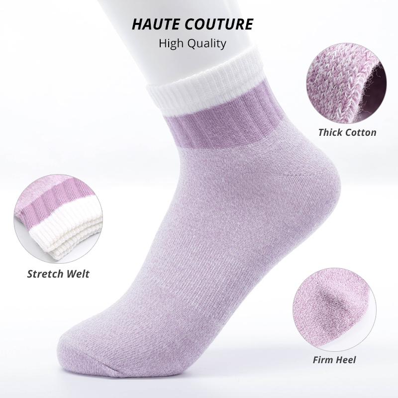 HSS 5Pairs Cotton Women Striped Socks Pink Green Thick Keep Warm Hair Socks Autumn Winter Girl Sock