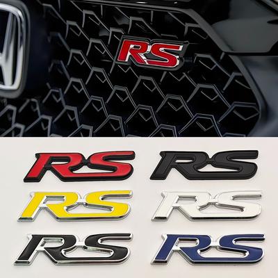 3D Металлическая Эмблема на Решетку Радиатора Автомобиля Логотип RS Значок Наклейка на Заднюю Крышку Багажника Крыло