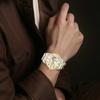 Seiko Водонепроницаемые часы для повседневной жизни Автоматический Ручной Механический Механизм Нержавеющая Сталь Мужские часы Золотой SARY238