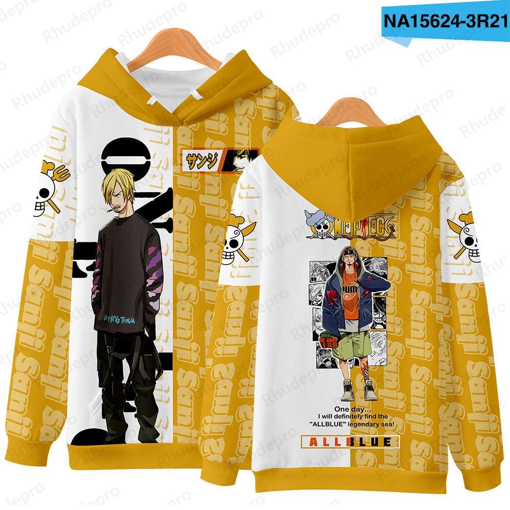 Luffy Nouvelle Mode Une Pièce Sweats À Capuche Impression 3D Hommes Femmes Enfants Sweats Garçon Fille Enfants Streetwear Pull Vert Hauts