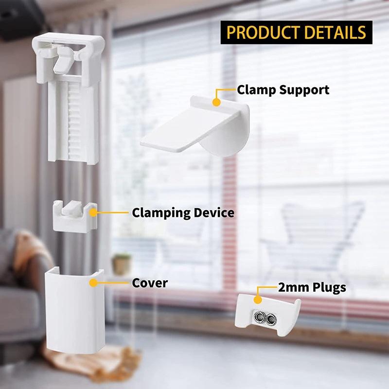 6/24 шт. Держатель плиссированных штор Кронштейн Роликовая штора Запасной зажим Пластиковый Набор деталей для складных штор Для фиксатора штор