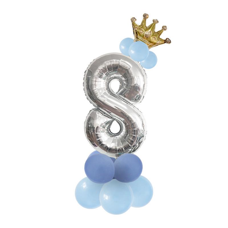 Набор цифровых шаров из алюминиевой пленки, Набор шаров, Колонна из шаров, Украшение для детской вечеринки по случаю дня рождения