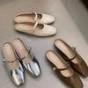 European Fairy Style Flat-bottomed Bag Head Half Slippers Female Outer Wear Spring and Summer Pedal Small Fragrant Wind Lazy Single Shoes