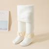 Fleece Lined Warm Leggings Lace Trim Tights Pantyhose Seamless Footless Tights  Autumn Winter