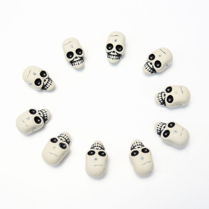10Pieces Halloween Skull Heads Scary Prank Props Terrifying Skull Mini Skeleton