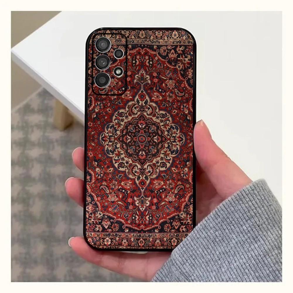 Чехол для телефона с цветочным узором в персидском стиле для Samsung Galaxy A13, A21s, A22, A31, A32, A52, A53, A71, A80, A91, Мягкий черный чехол
