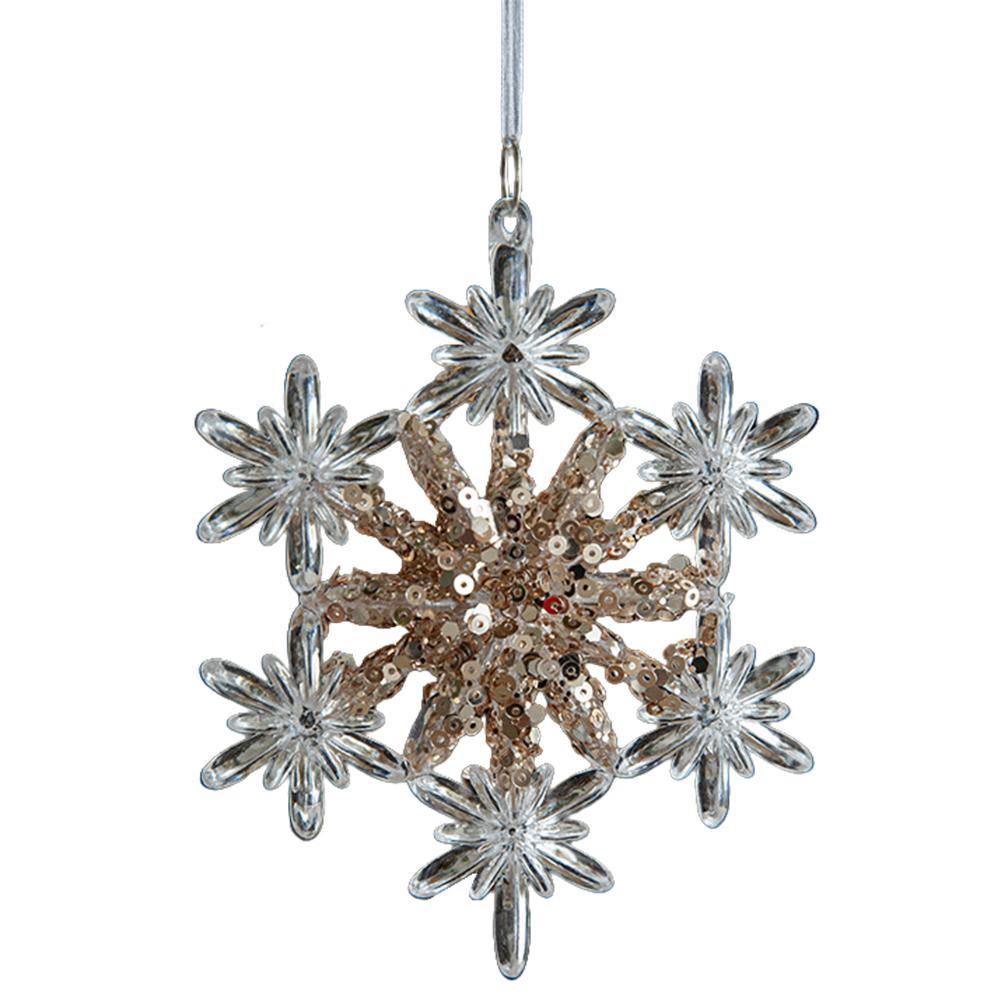 Хрустальное рождественское украшение, подвесное акриловое украшение в виде снежинки, блестки, украшение на праздничную тему, прозрачные зимние принадлежности для декора вечеринки