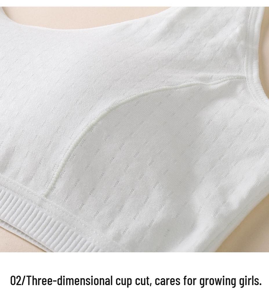 Breathable Fixed Cup Bra for Junior High Girls - Comfortable Sports Vest