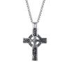 Vintage Catholic Cross Pendant Necklace Men Women Christian Believers Prayer Amulet Jewelry