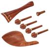 Mahogany Wood 4/4 Violin Parts Accessories Chin Rest & Tuning Peg and Tailpiece & End Pin