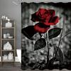 Red Rose Shower Curtain, Bathroom Decorative Shower Curtain, Waterproof Shower Curtain with Hooks