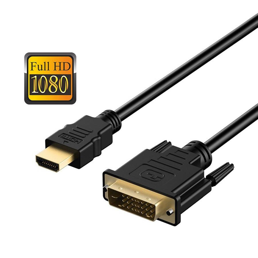 Кабель DVI-HDTV Совместимый кабель HDMI-DVI 1,5 м 1080P 3D DVI D 24 1-контактный кабель-адаптер для ТВ-приставки DVD ПК