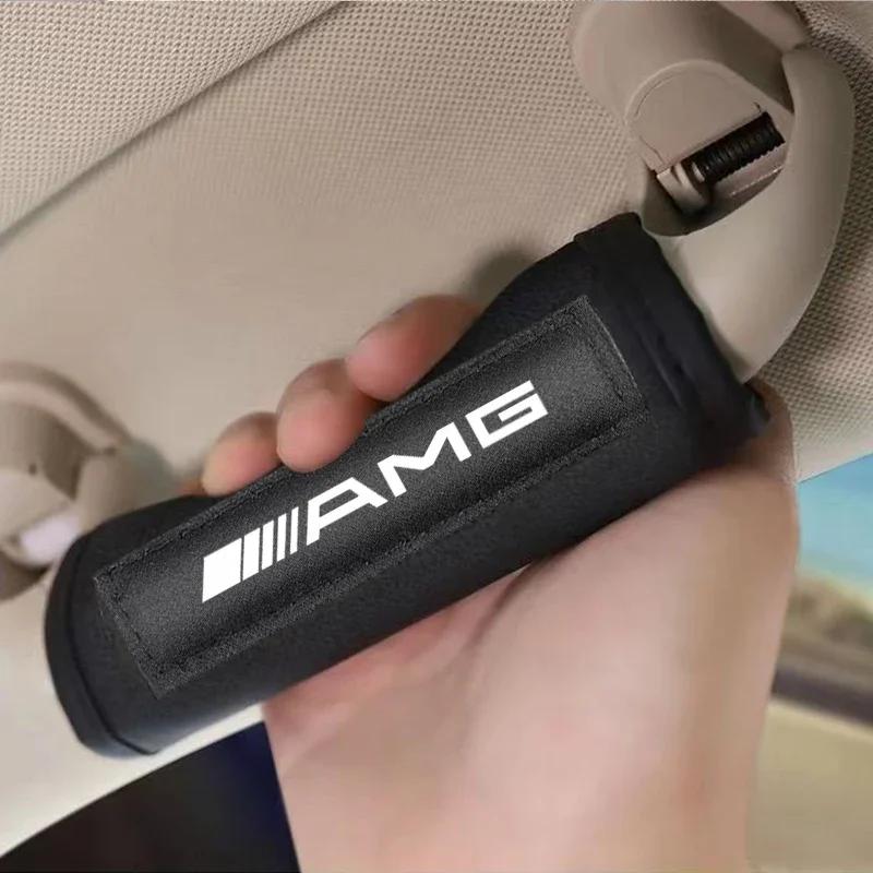 Значок AMG Накладка на ручку ручки крыши, подлокотника, ручки двери автомобиля Защитная крышка для Mercedes Benz Нового A/B/C/E/S W205 W211 W203 W204 Класса C200L GLC AC2