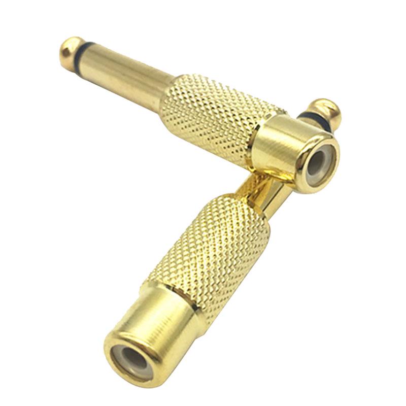 2 шт. 6,35 мм 1/4" моно штекерный разъем для RCA гнездовой штекер аудио адаптер кабель-конвертер