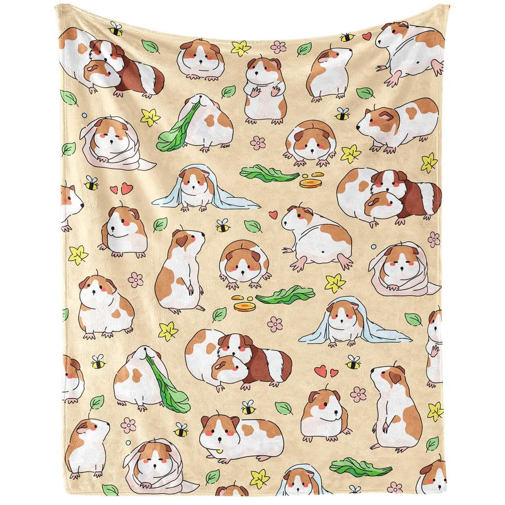 Guinea Pig Blanket Hamster Animal Throw Blankets Plush Cozy Flannel Ultra Soft Fuzzy Funny Party Blanket Gifts for Girls Women