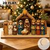 Christian Religious Figure Table Ornament Vintage Rustic Xmas Manger Scene Decor  Study Decor
