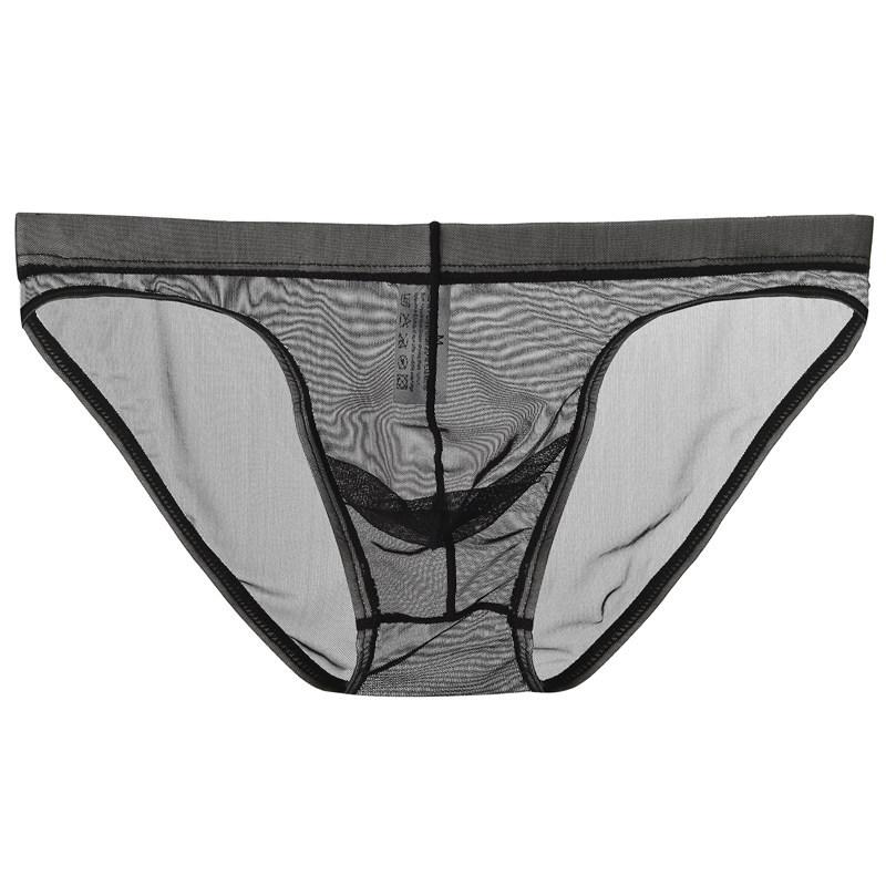 Youye Men's Low Waist Mesh Briefs - Breathable, Transparent, Sexy Pouch, Nude Feel for Young Men