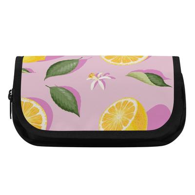 Pencil Case Tough 300D Polyester Double Layer Double Zipper with Two Large Sections for Pens Pencils Ruler Earphones for Students