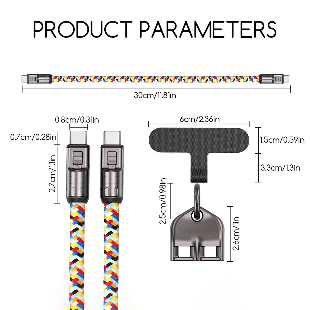 Ремешок для мобильного телефона 2 в 1 с зарядным кабелем, Универсальный зажим для телефона против потери, Поддержка кабеля для передачи данных 480 Мбит/с для смартфонов
