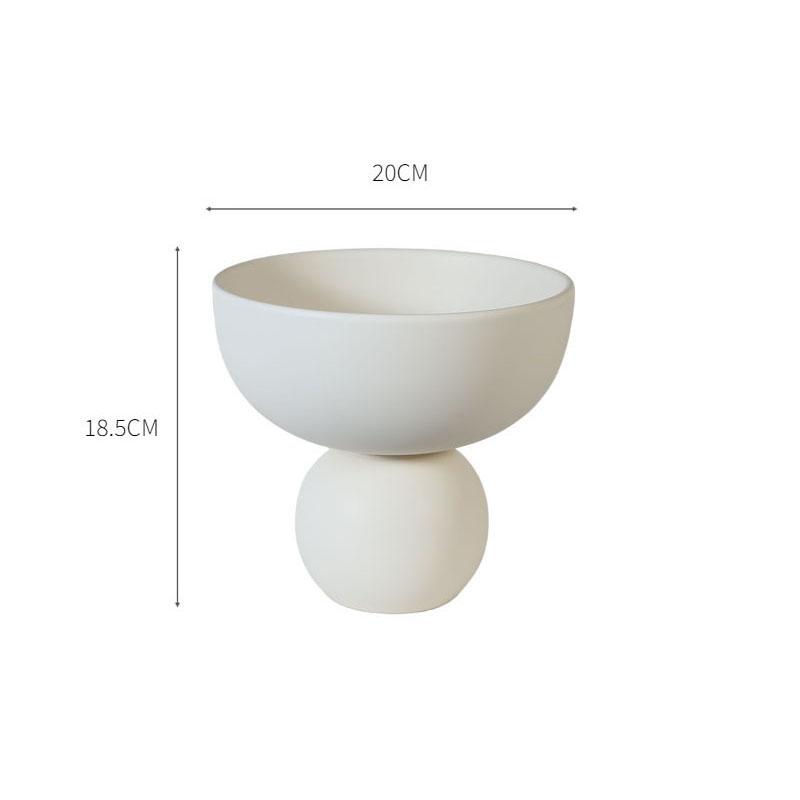 Простая однотонная керамическая тарелка для фруктов с высокой ножкой для гостиной, чайный столик, поднос для хранения закусок и орехов, конфетница, бытовая техника