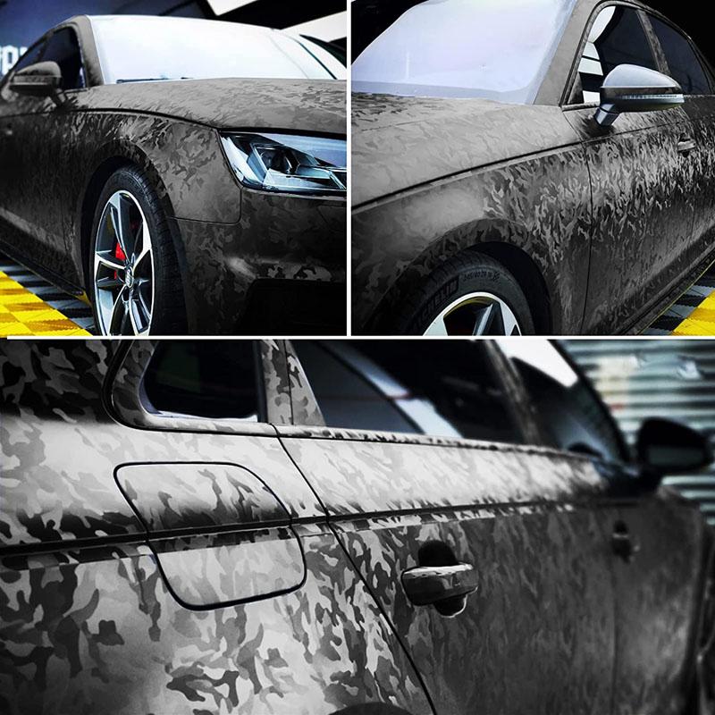 Виниловая пленка для автомобильной пленки Ghost Black Stealth, рулон с воздушным выпуском, наклейка «сделай сам»