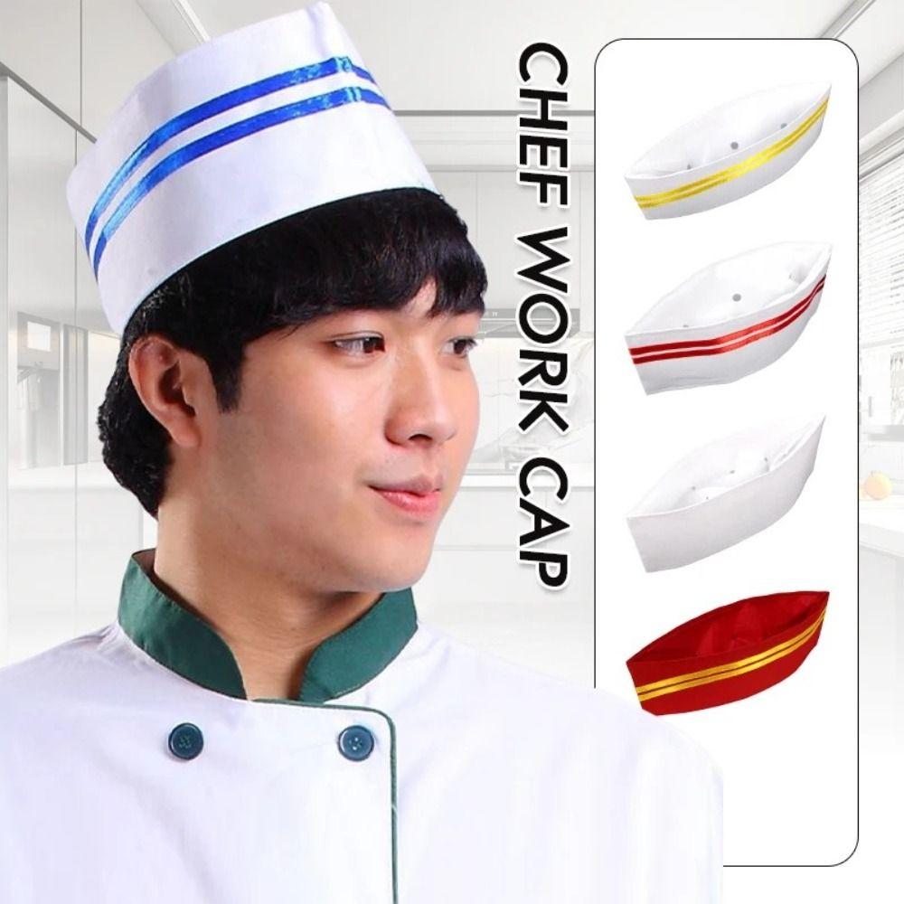 Boat Shape Catering Waiter Hat Breathable Hotel Chef Hat Headwear Chef Hat Waiter