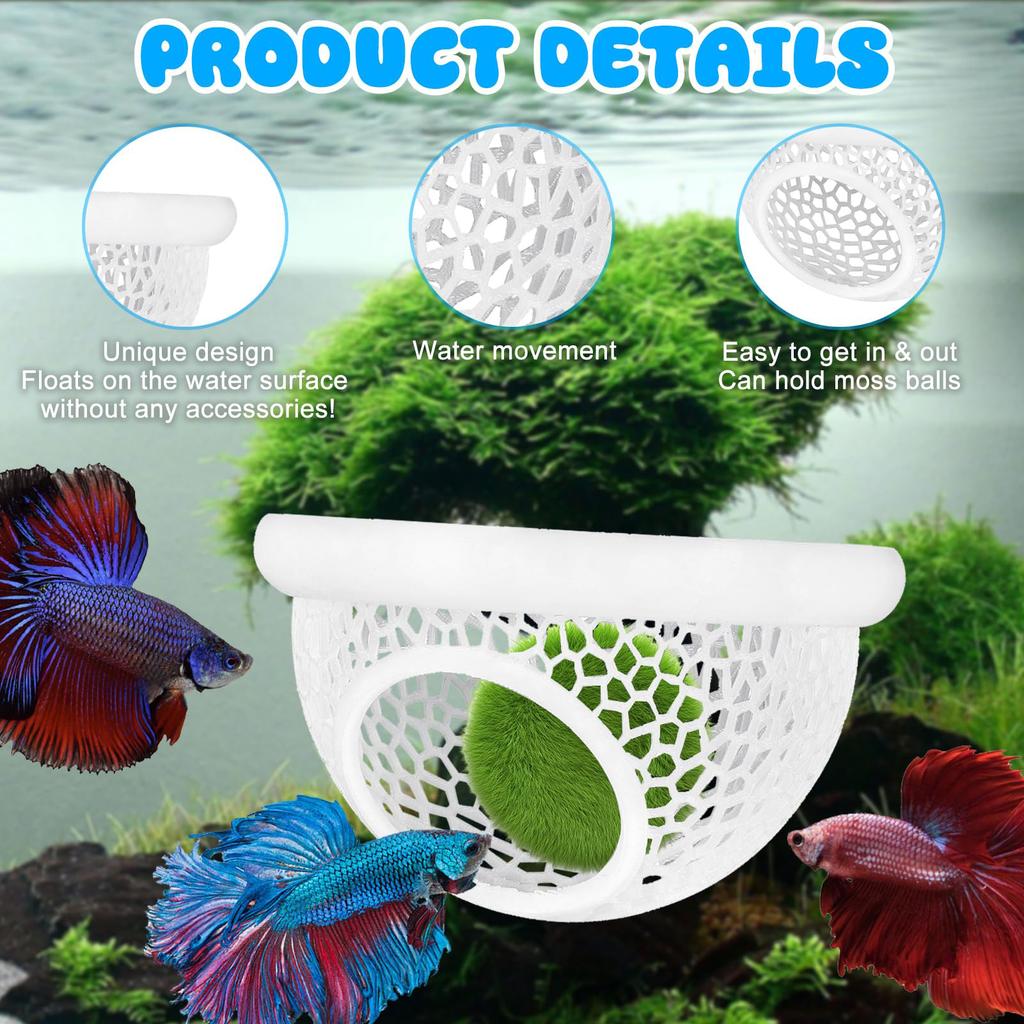 Betta Bulb Hide Aquarium Cave Small Fish Feeding Rings Betta Habitat Suitable for Most Aquariums