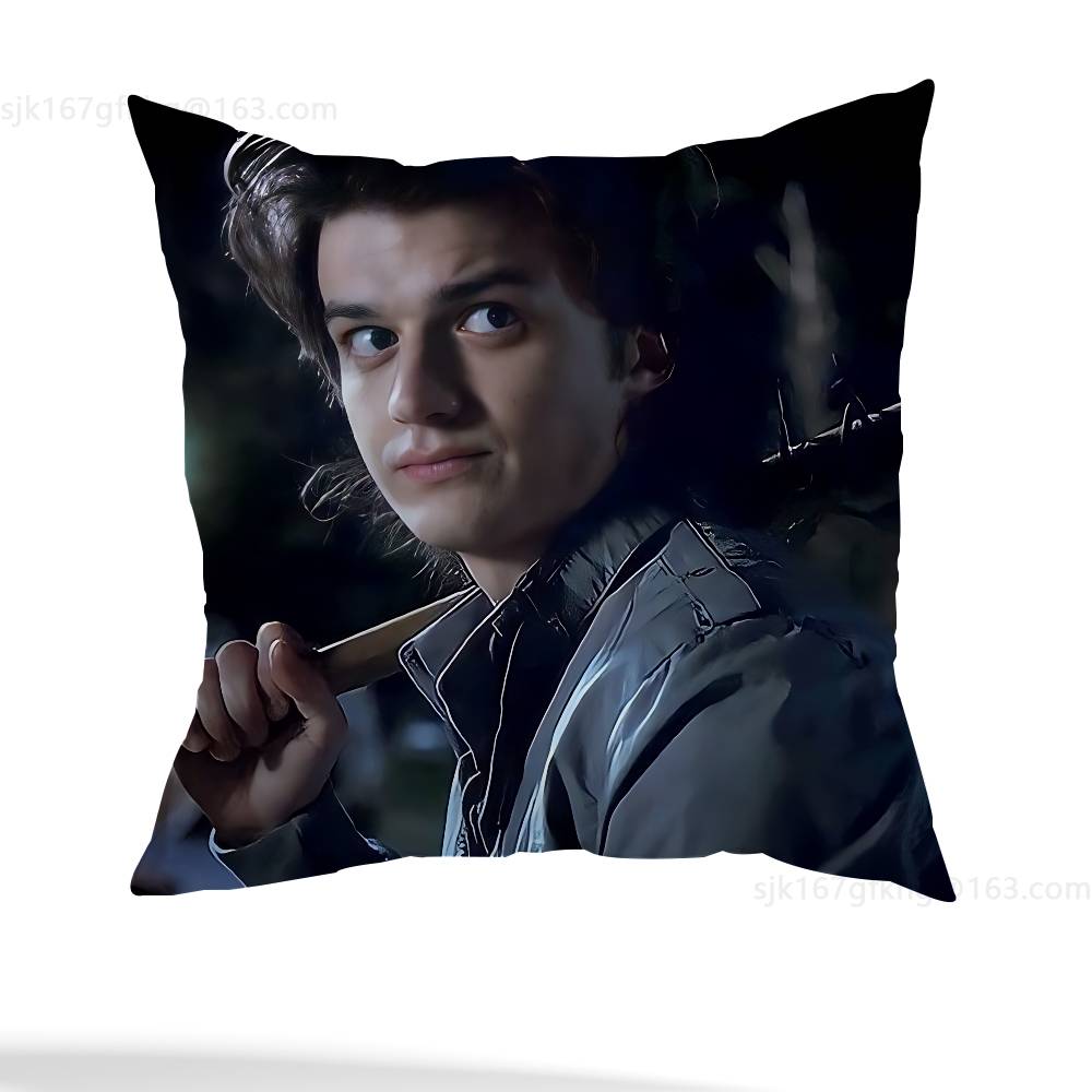 Joe Keery Stranger Pillow Case Anti-Dustmite Pillowcase Invisible Zipper Silky Short Plush Sofa Cushion Cover