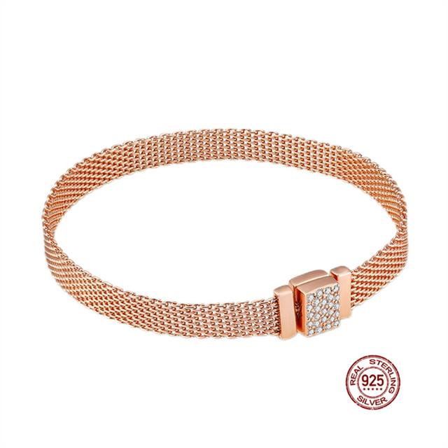 New 925 Sterling Silver Snake Chain Bracelet For Women Infinite Knot Daisy Flower Clasp Femme Bracelet Bangles Women Jewelry