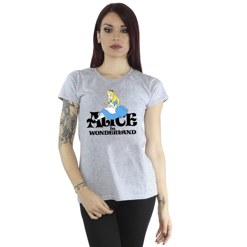 Disney Womens/Ladies Alice In Wonderland Tea Drinker Classic Cotton T-Shirt