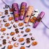 DIY Nail Decorations Halloween Self Adhesive Stickers, Pumpkin Bat Moon Star Manicure Decals, Sticker Sheet Art Decoration Stickers for Home Salon