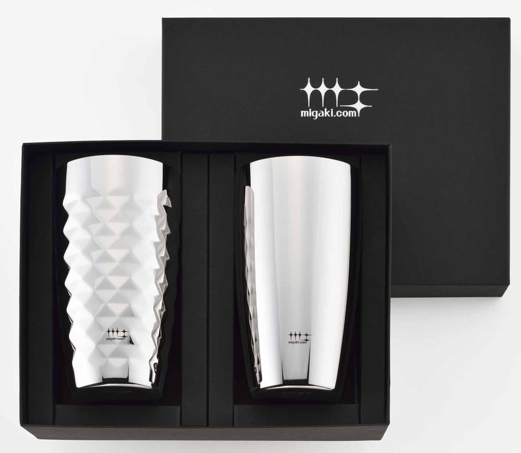 Yoshikawa Сделано в Японии стакан из нержавеющей стали двойной конструкции двойной пивной стакан Cut 370 мл 2 типа полировщик Syndicate YJ1670 (Серебро/Бриллиант