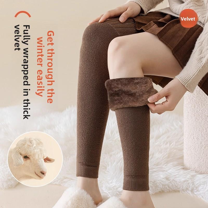 Кашемировые наколенники, женские осенне-зимние носки с толстой подкладкой, длинные гетры, универсальные женские носки