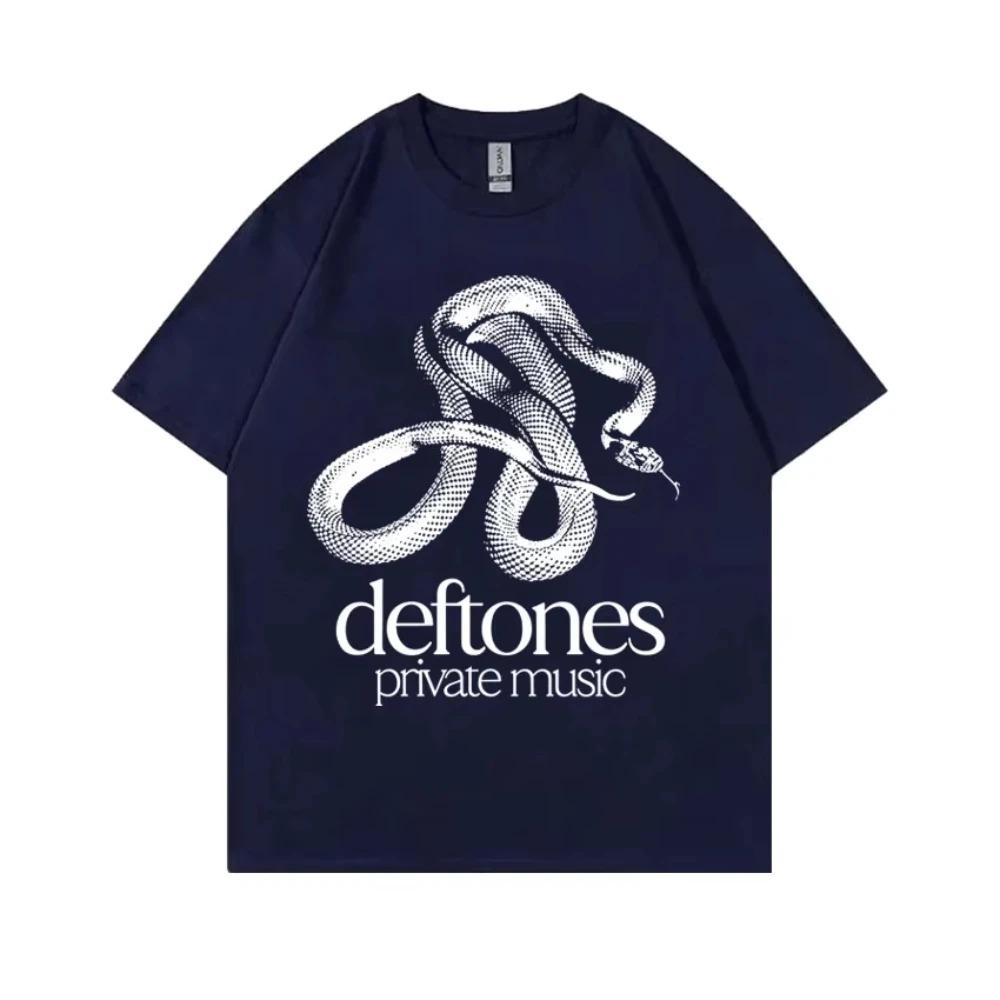 2026 Ограниченная Альтернативная Метал-Рок Группа Deftones Личные Музыкальные Змеиные Графические Футболки Мужские Женские Винтажная Оверсайз Футболка Уличная Одежда
