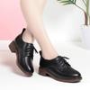 Женская обувь, весенняя женская обувь из натуральной кожи на шнуровке, повседневная женская обувь большого размера в британском стиле на толстом каблуке с круглым носком