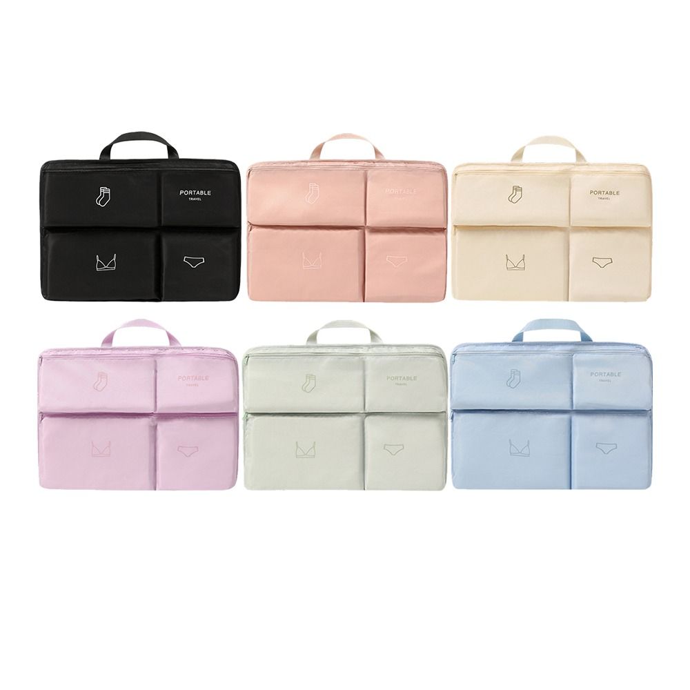 Large Capacity Hanging Clothes Bag Foldable With Handle Closet Socks Dispenser Smooth Zipper Space-Saving Travel Packing Cube