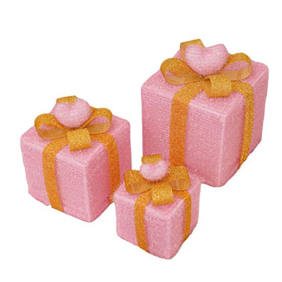 3 шт. рождественские светящиеся подарочные коробки с функцией памяти портативные работающие от батареек светящиеся подарочные коробки рождественские